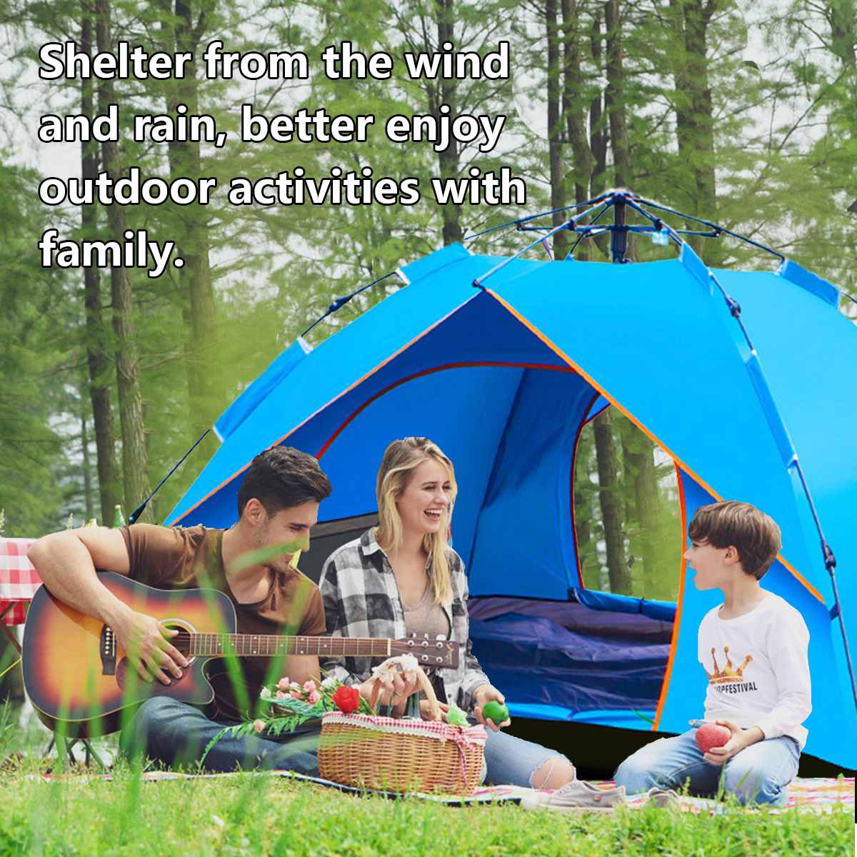 Cheap Goat Tents 3 5 People Large Tent Quick Setup Family Tent Outdoor Waterproof UV Protection Camping Hiking Foldable Folding Tent Family Tents Tents 